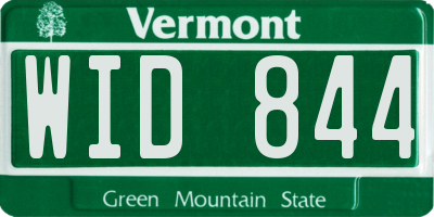 VT license plate WID844