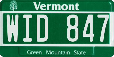 VT license plate WID847