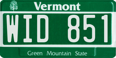 VT license plate WID851