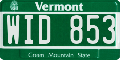 VT license plate WID853