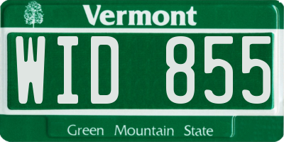 VT license plate WID855