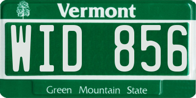 VT license plate WID856