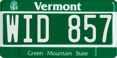 VT license plate WID857