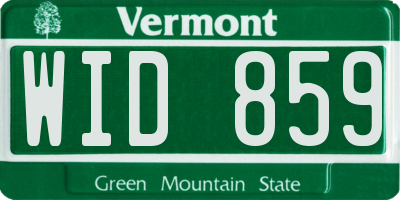 VT license plate WID859
