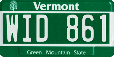 VT license plate WID861