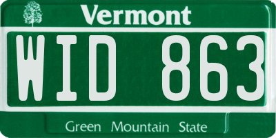 VT license plate WID863