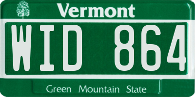 VT license plate WID864