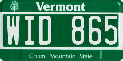 VT license plate WID865