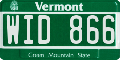 VT license plate WID866