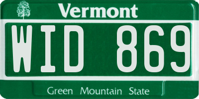 VT license plate WID869