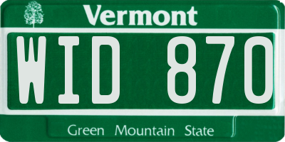 VT license plate WID870