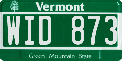 VT license plate WID873