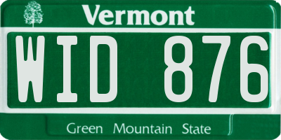 VT license plate WID876