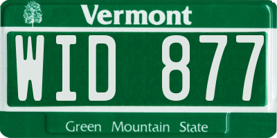 VT license plate WID877