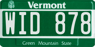 VT license plate WID878