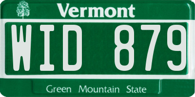 VT license plate WID879