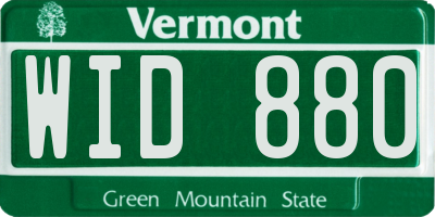 VT license plate WID880