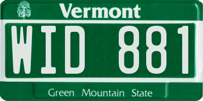 VT license plate WID881