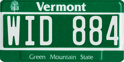 VT license plate WID884