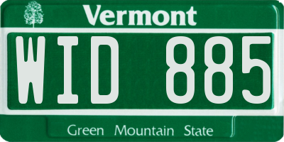 VT license plate WID885