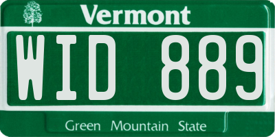 VT license plate WID889