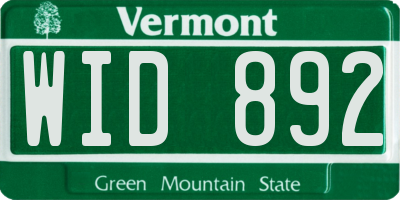 VT license plate WID892
