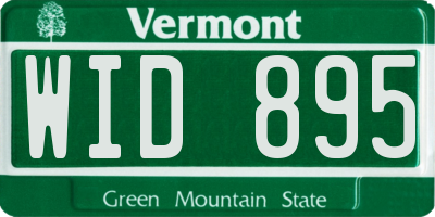 VT license plate WID895