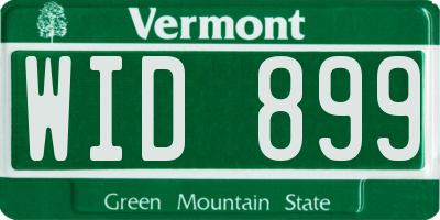 VT license plate WID899