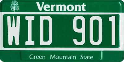 VT license plate WID901