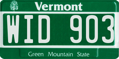 VT license plate WID903
