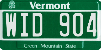 VT license plate WID904
