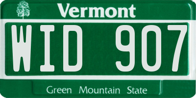 VT license plate WID907