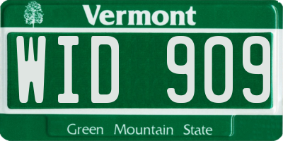 VT license plate WID909