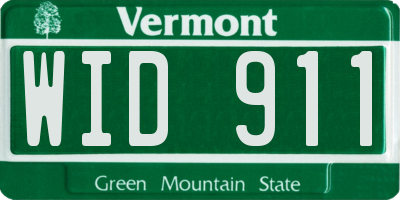 VT license plate WID911