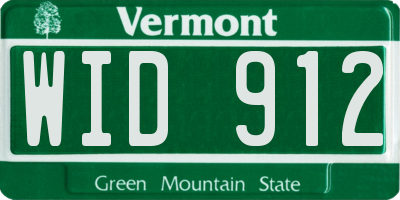 VT license plate WID912