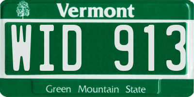 VT license plate WID913