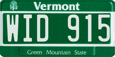VT license plate WID915
