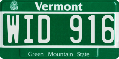 VT license plate WID916