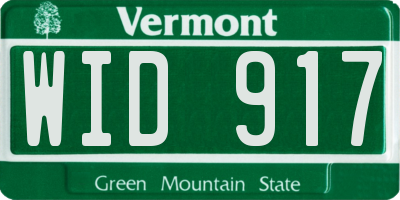 VT license plate WID917