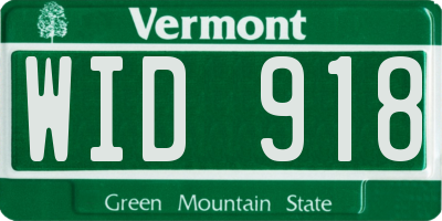 VT license plate WID918
