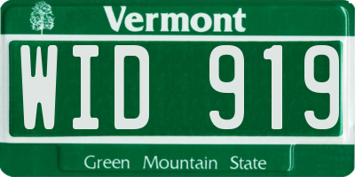 VT license plate WID919