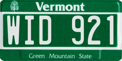 VT license plate WID921