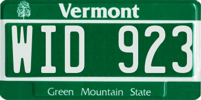 VT license plate WID923