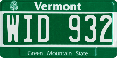 VT license plate WID932