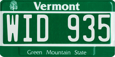 VT license plate WID935