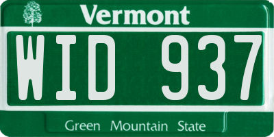 VT license plate WID937