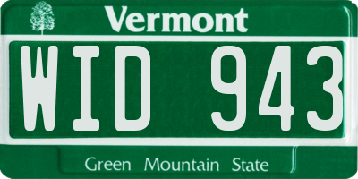 VT license plate WID943