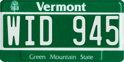 VT license plate WID945