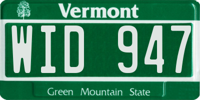 VT license plate WID947