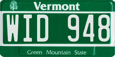VT license plate WID948